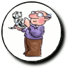 image of man and dog
