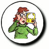 woman reading label